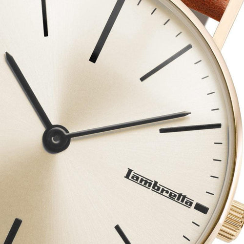 Cesare 42 Läder Guld Guld Grädde Cognac - Lambretta Watches - Lambrettawatches