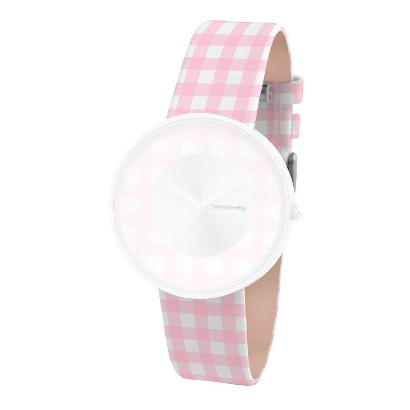 Armband Läder Cielo Vichy Pink (18mm) - Lambretta Watches - Lambrettawatches